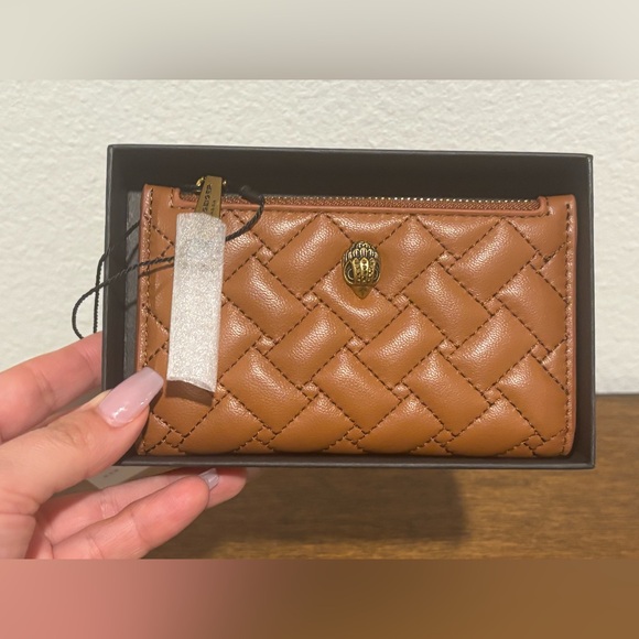 Kurt Geiger Brown Quilted Wallet with Gold Accent - Picture 3 of 6